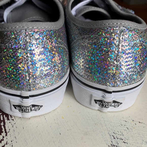 Vans Shimmering Silver Glitter Shoes - Picture 5 of 7